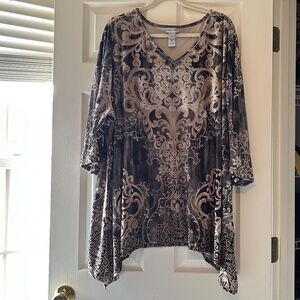 Catherine's 3x Velour Printed Tunic